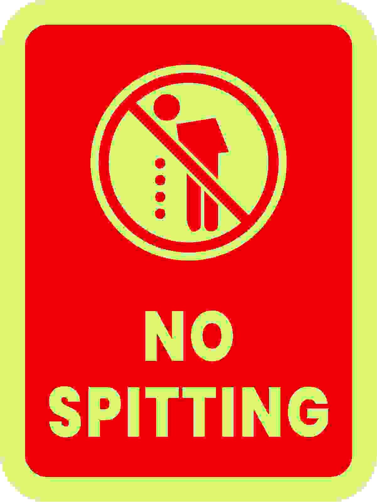 No Spitting Sign Image No Spitting Glow Sign - Image 1